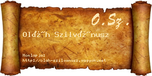 Oláh Szilvánusz névjegykártya